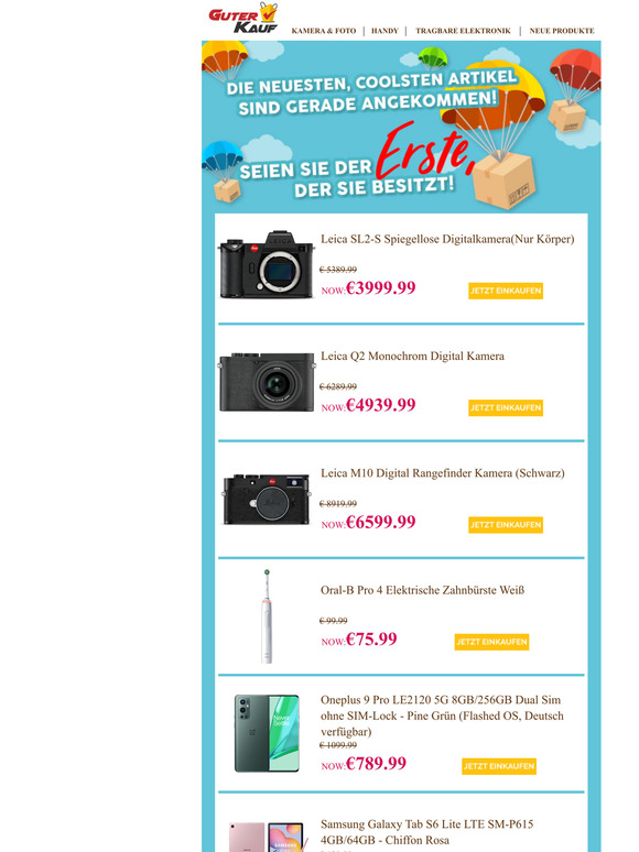 Neu eingetroffene Artikel sind hier!Samsung Tab S6 Lite 329|DJI FPV Drone 1209etc..
