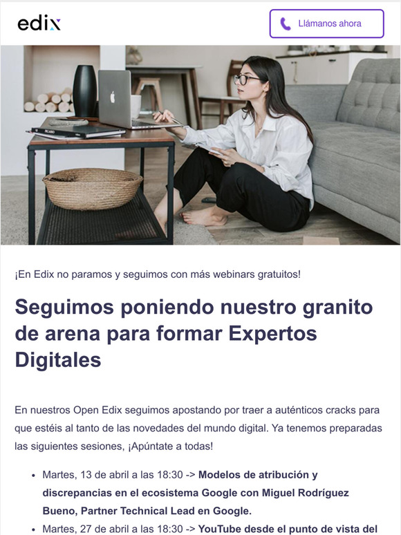 Nuevos Webinars gratuitos en directo!