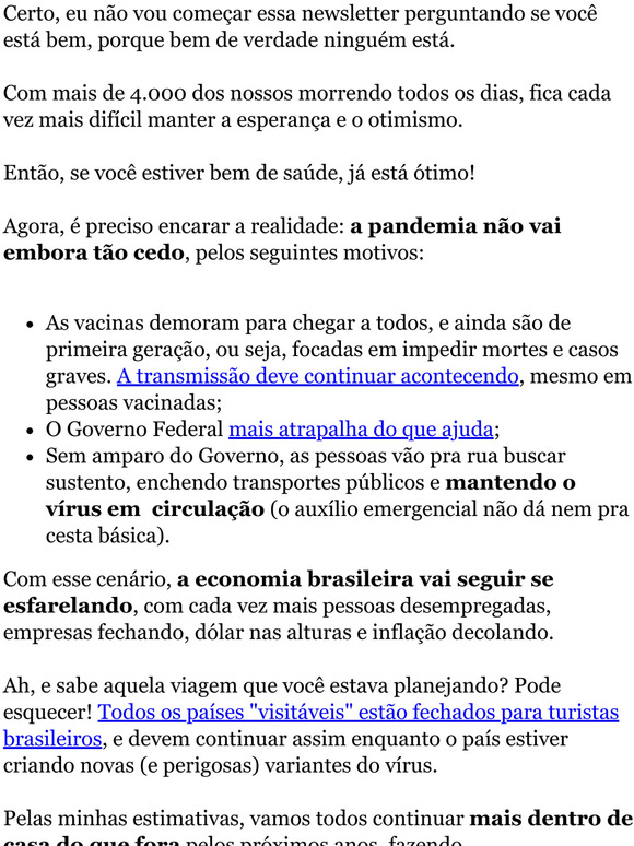 A vida NO vai voltar ao normal