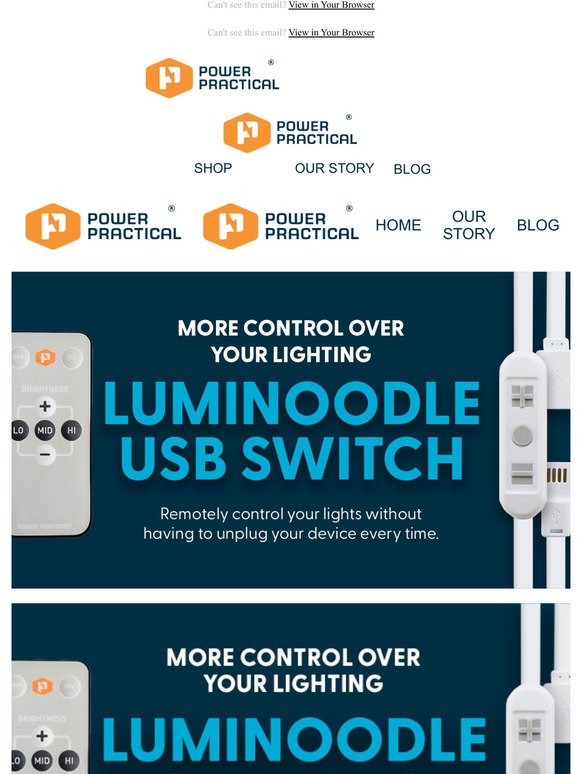 Take control with power and dimmer functionality.