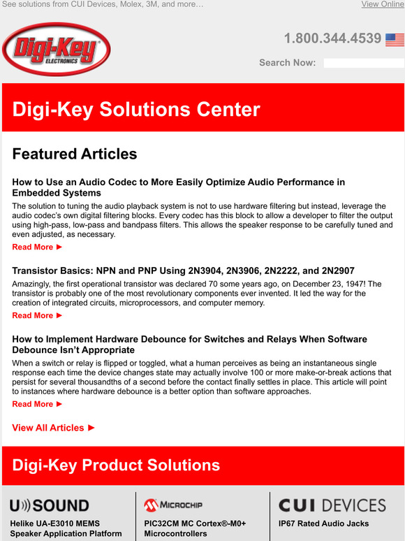 DigiKey Electronics Optimizing Audio, Transistor Basics, and Switch