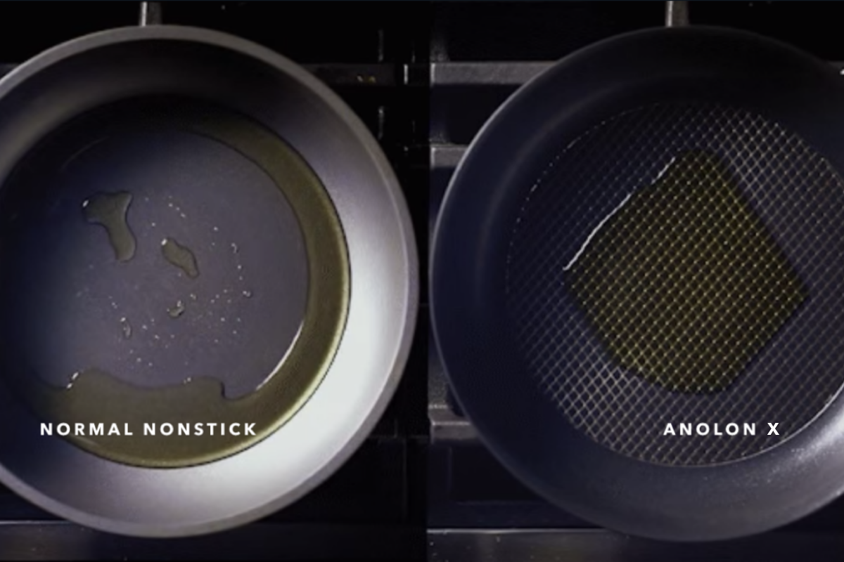 How to Reverse-Sear a Steak with Anolon X Nonstick Cookware  Introducing  Anolon X:  It features an advanced SearTech™  nonstick cooking surface that retains heat and keeps oil in the middle