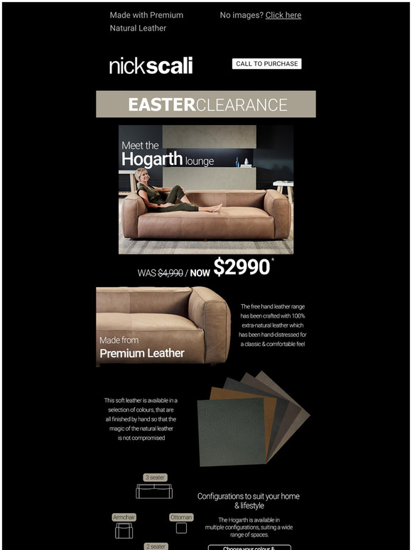 Nick Scali Online Meet the Hogarth 3 seater lounge Milled