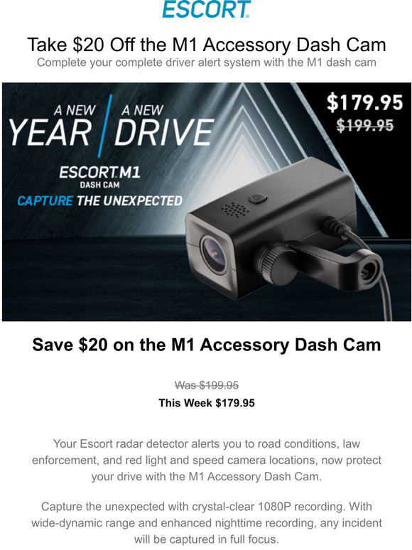 escort m1 accessory dash cam