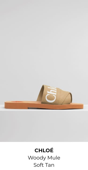 Chloe Woody Mule Soft Tan