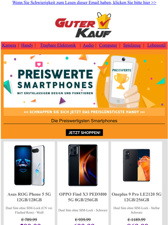 Die Preiswertigsten Smartphones!