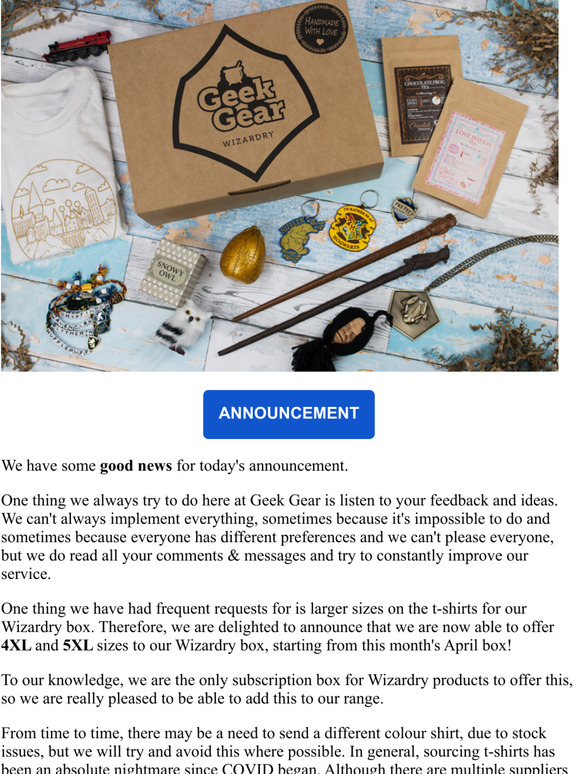 Geek Gear Box Final Hints For Apri 21 Wizardry Boxes Milled