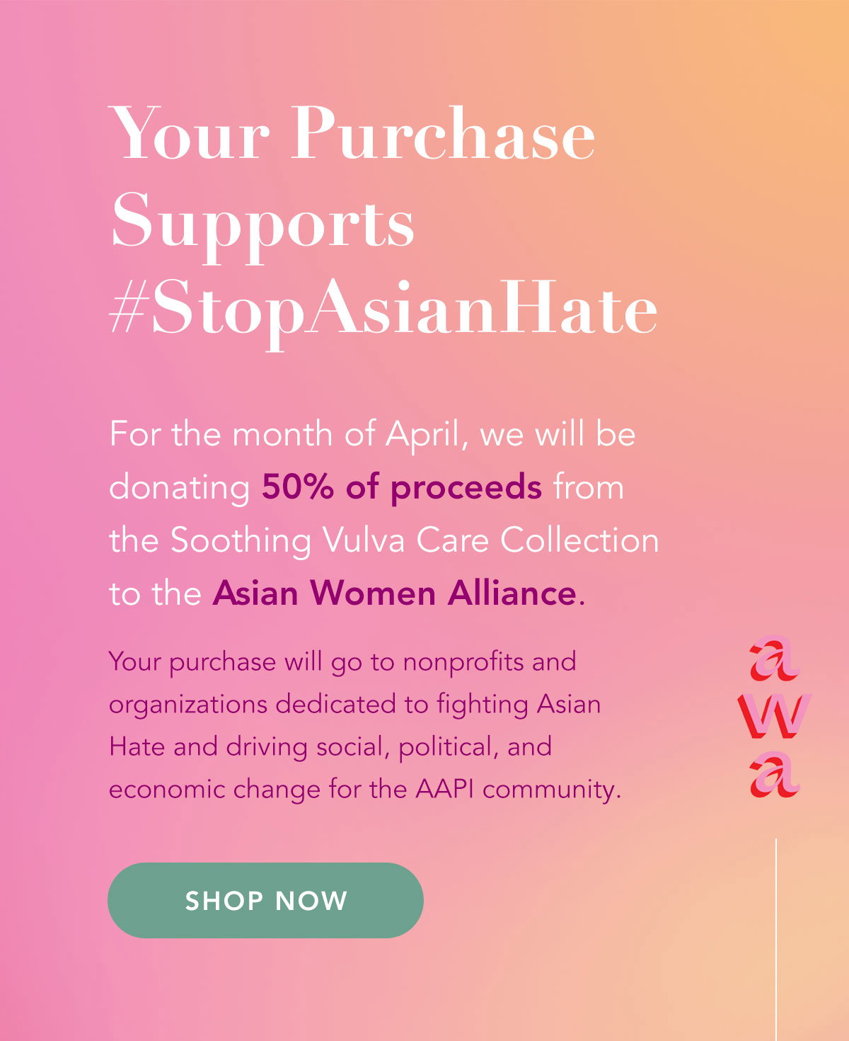 Your purchase supports #STOPASIANHATE | Shop Now