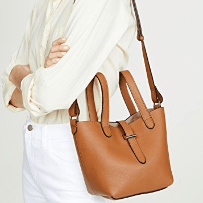 Thela Mini Tan Brown with Zip Closure Cross Body Bag for Women