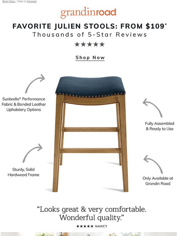 grandin road julien stool