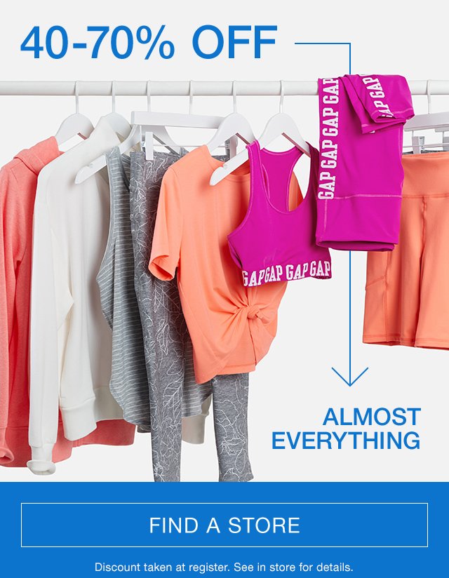 GAP: Plus 40-70% off almost everything
