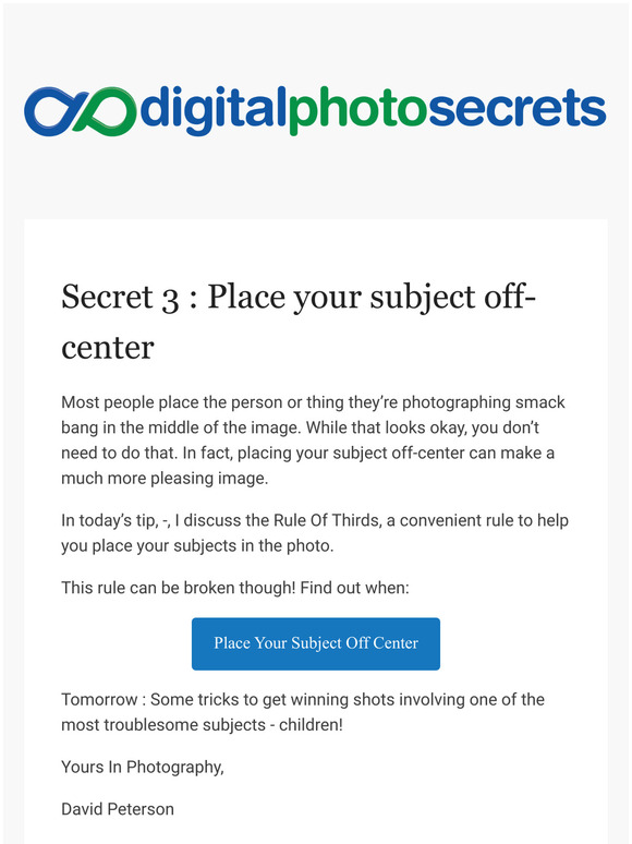[Photo Secrets] -your Digital Photography Secret #3