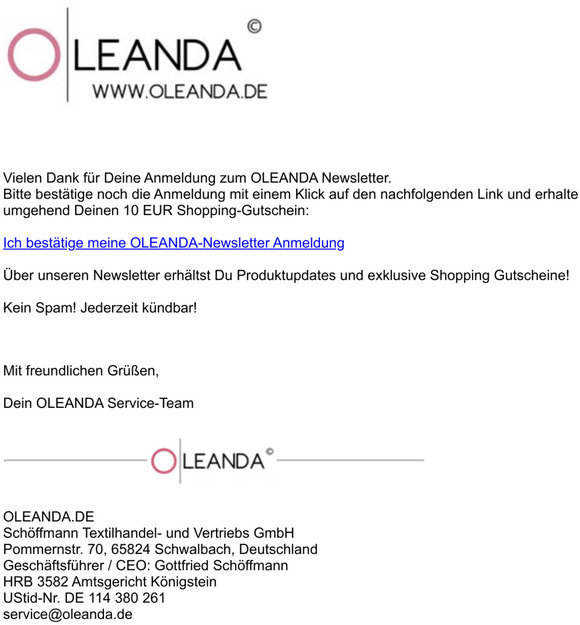 Bitte besttige Deine Newsletter-Anmeldung und erhalte den 10 EURO Gutschein.