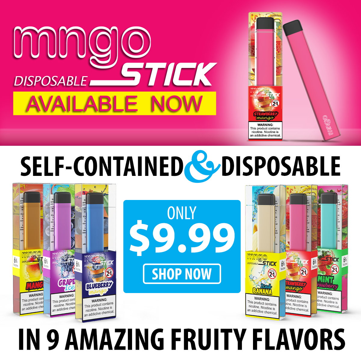MNGO Disposable Sticks | Only $9.99