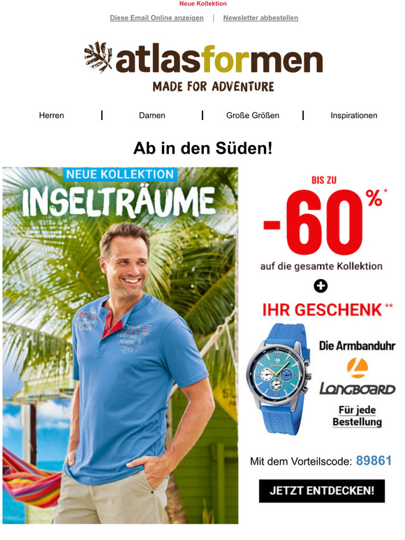 Atlas For Men + neue Kollektion Sportiver Look garantiert! Milled