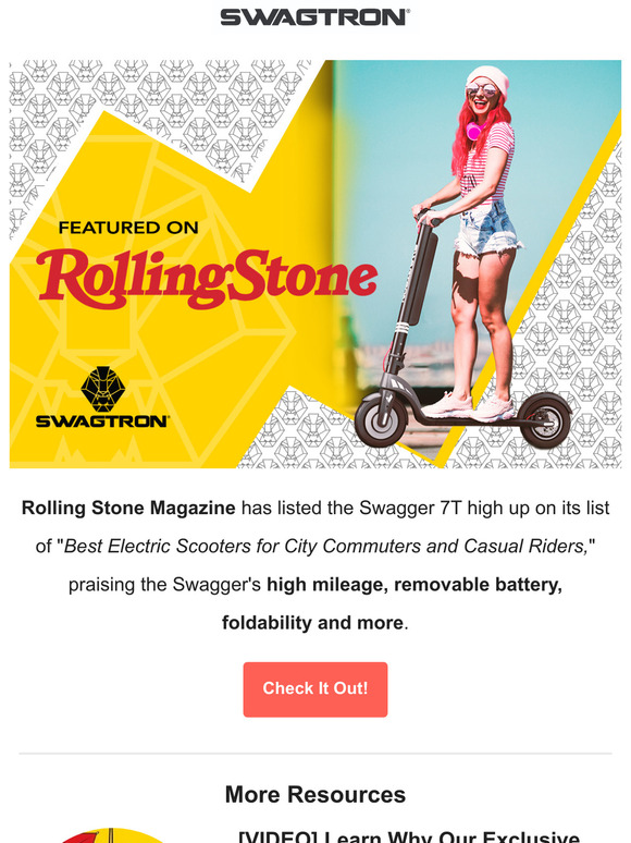 Swagtron FEATURED IN ROLLING STONE MAGAZINE The Swagger 7T