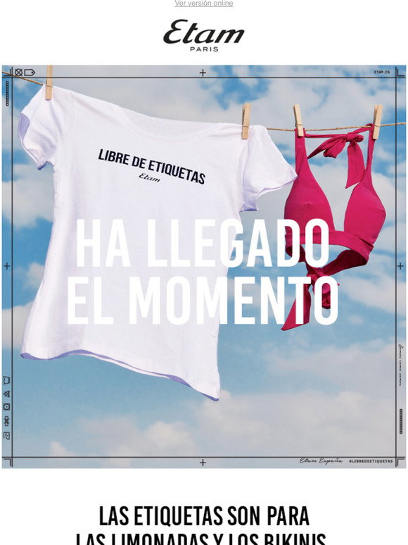 Etam Libre de Etiquetas: camiseta Gratis en la compra de 60€ en ropa de  baño - Promochollos