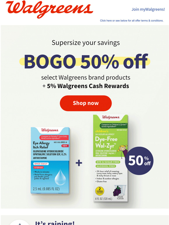 Maximum savings alert! BOGO 50% off Walgreens brand