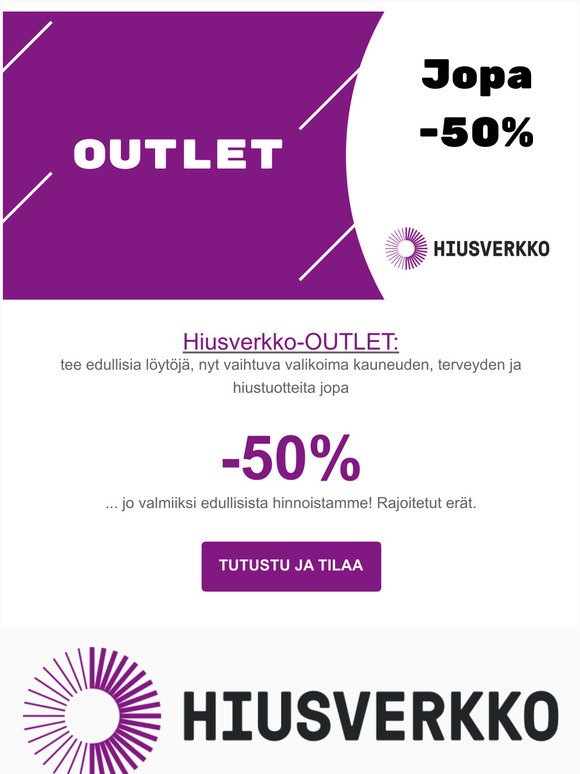 Outletista jopa -50%