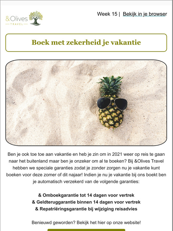 Boek met zekerheid je vakantie!