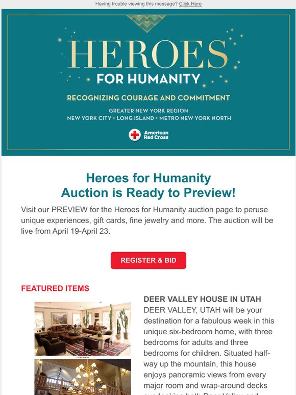 Preview Auction Items for Heroes for Humanity
