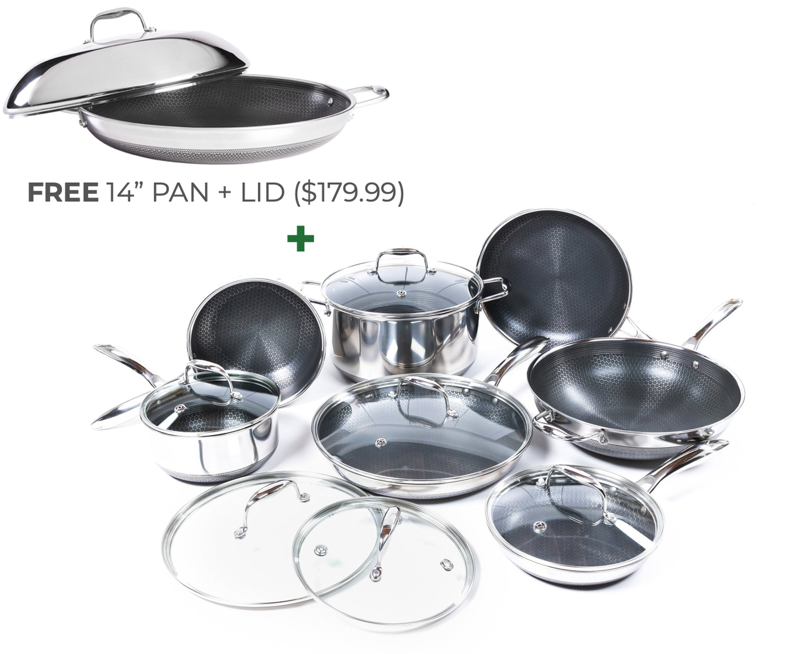 HexClad: NEW! Buy Our 13PC Set & Get a 14 Pan + Lid FREE!