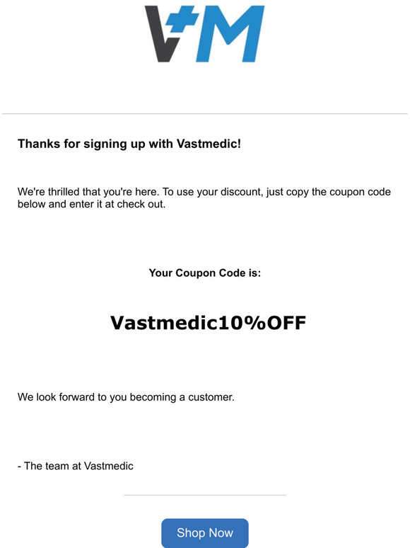 How to use your Vastmedic coupon