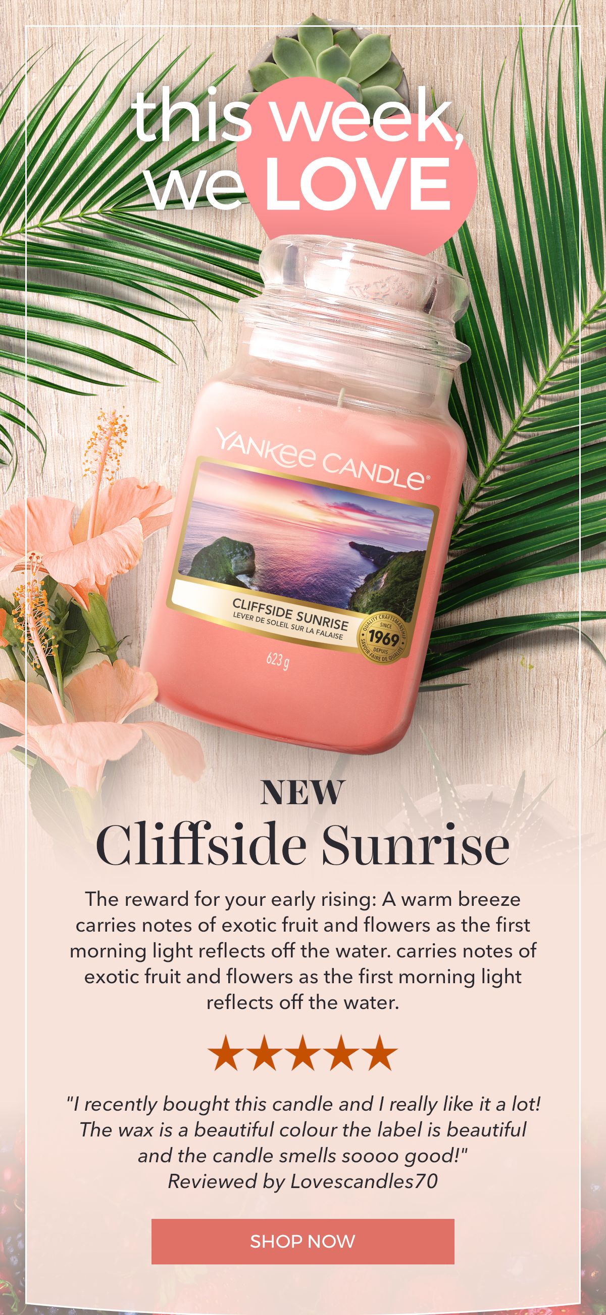 Yankee Candle Company This Week We Love Cliffside Sunrise Milled