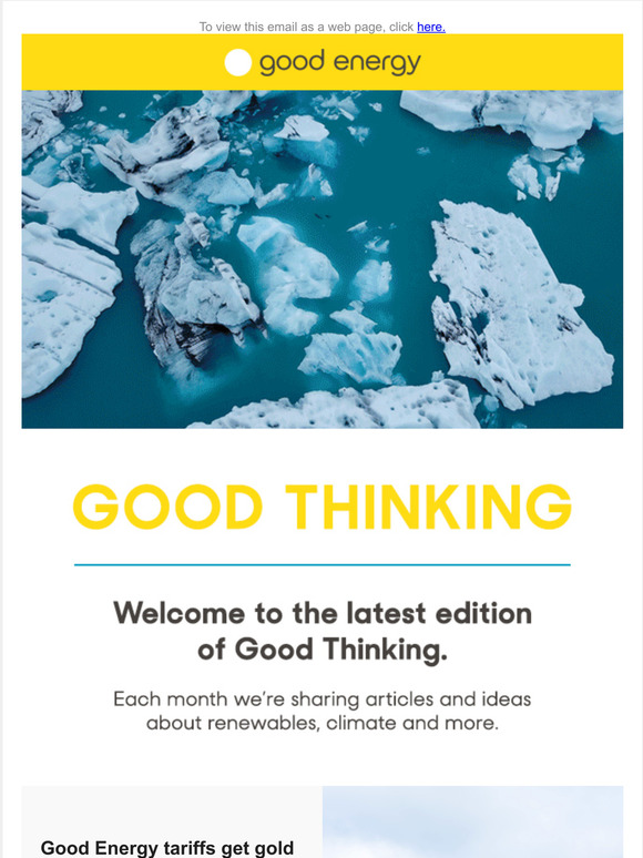 Good Thinking: Green updates from the Good Energy team