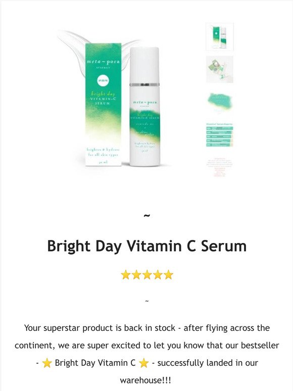  Bright Day Vitamin-C Serum Is Back In Stock!