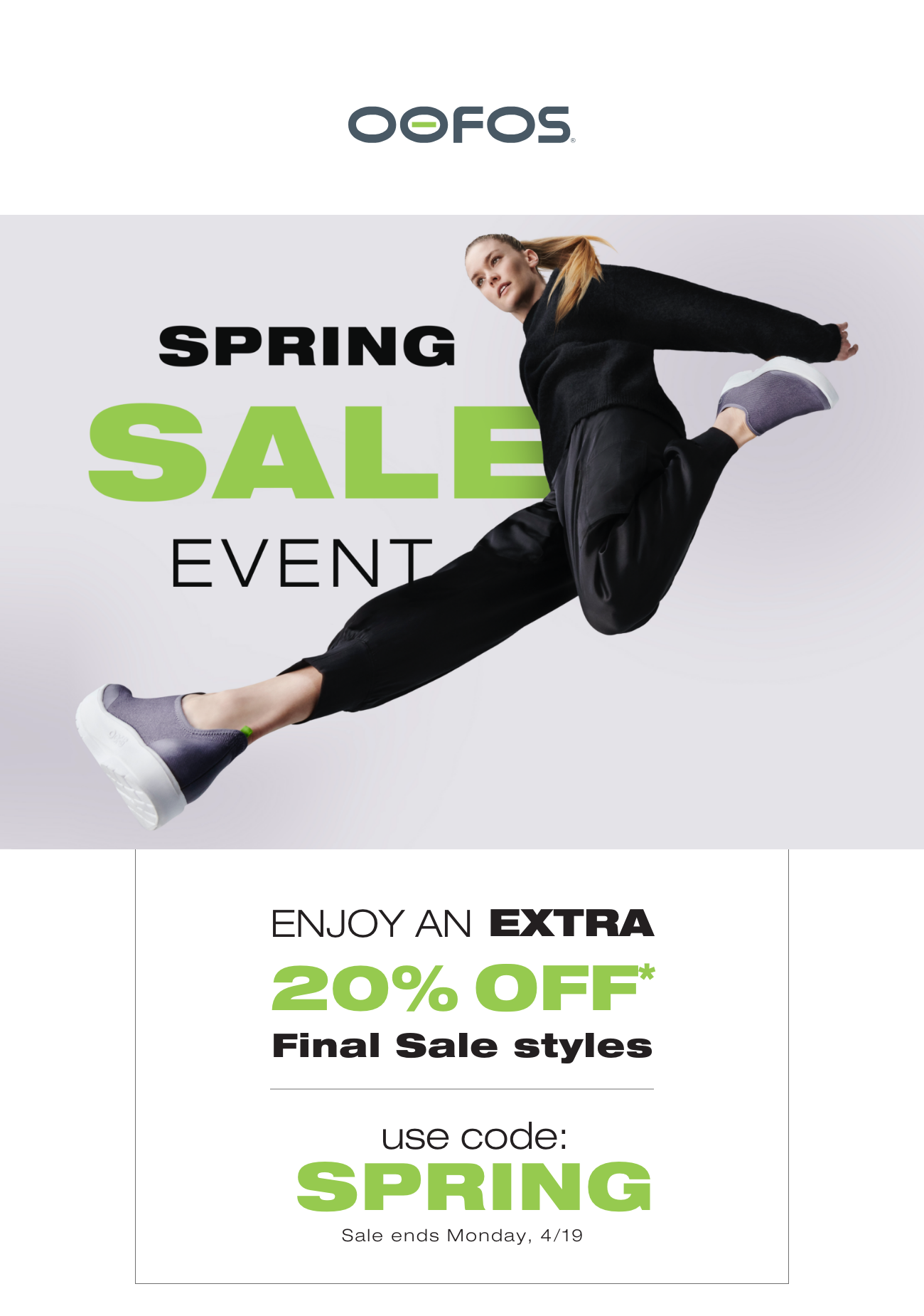 oofos final sale