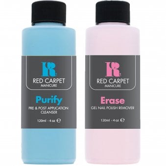 Erase Nail Polish Remover & Purify Pre & Post Nail Application Cleanser Duo Set (2 x 120ml)