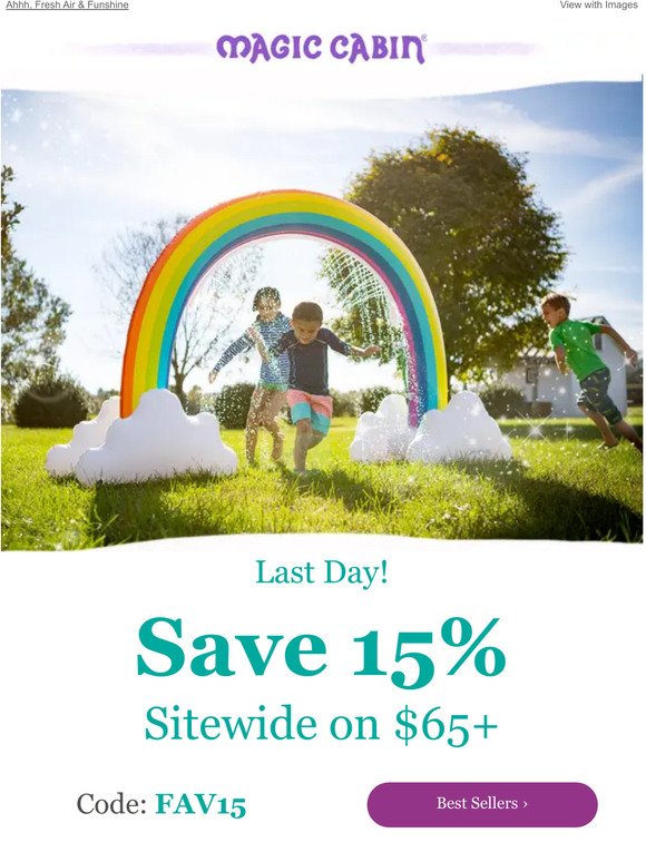 Last Day! Save 15% Sitewide