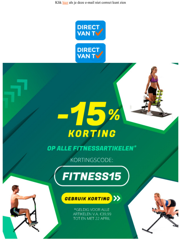HERINNERING -15% kortingscode FITNESS15
