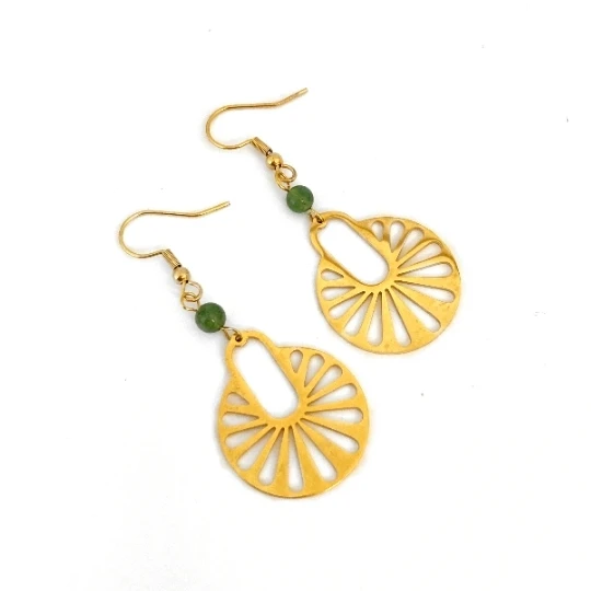Image of Petal Earrings in Jade for Prosperity