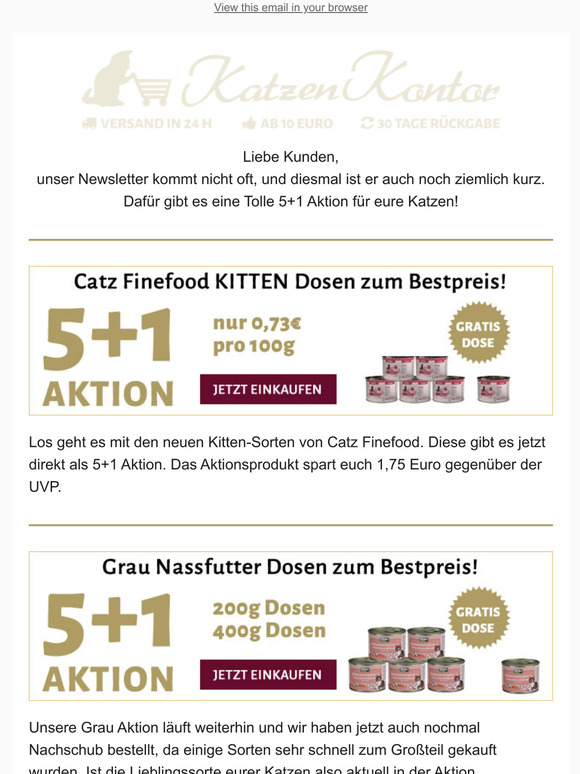 Catz Finefood und Grau als 5+1 Aktion