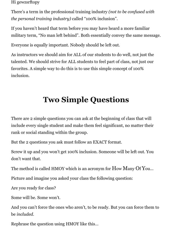 Tip #2: 100% Inclusion