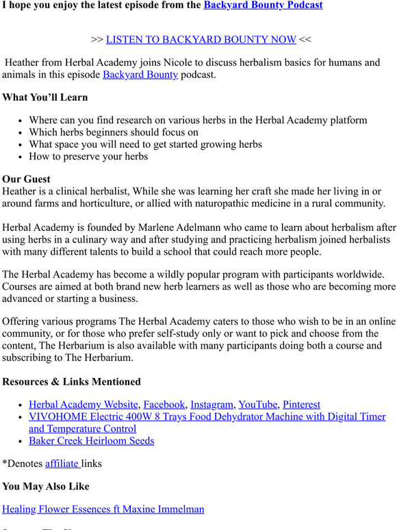 Herbalism Basics For Humans And Animals ft Heather from Herbal Academy
