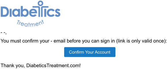 Please confirm your DiabeticsTreatment.com account