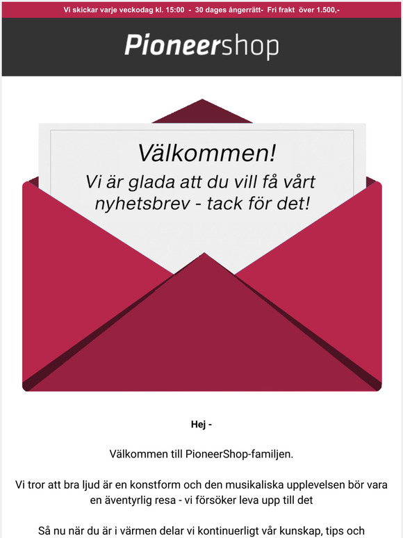 Vlkommen till PioneerShop-familjen