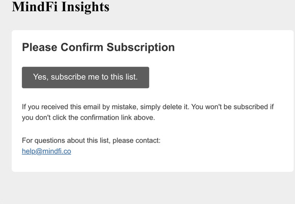 MindFi Insights: Please Confirm Subscription