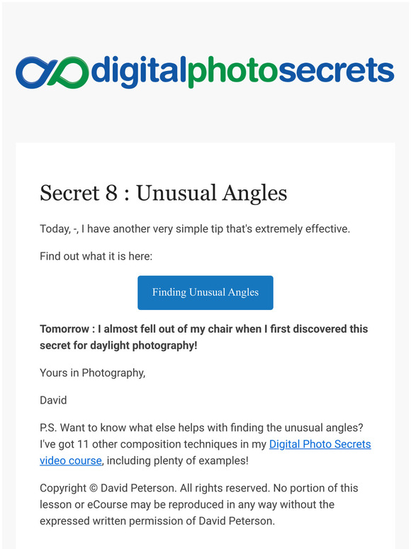 [Photo Secrets] -your Digital Photography Secret #8