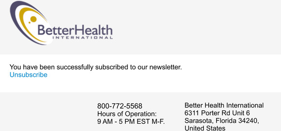 Newsletter subscription success