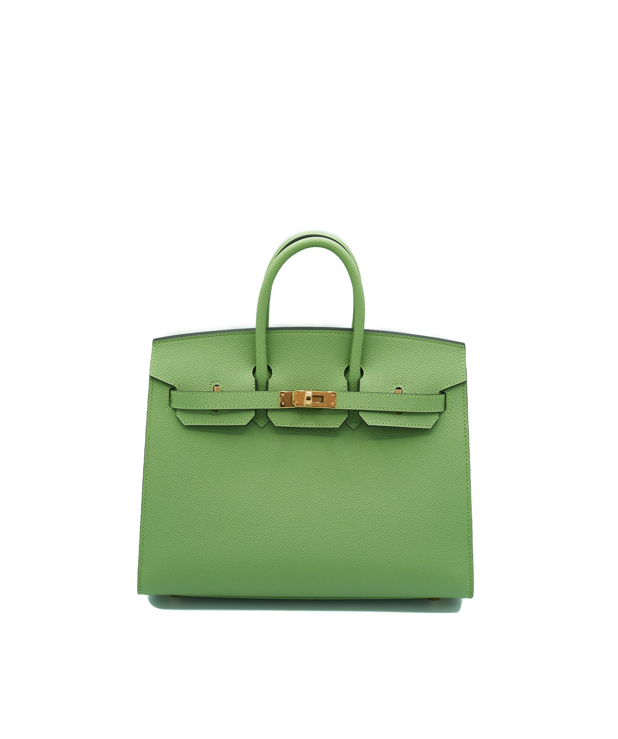 Birkin B25 Ostrich Vert Criquet GHW