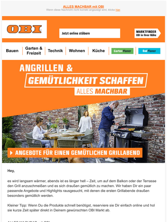 OBI Hey, diese Angebote frs Angrillen knnten Dir gefallen Milled