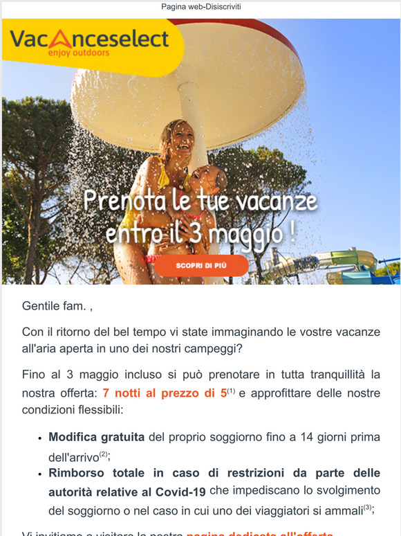Fino al 3 maggio condizioni flessibili per prenotare in tranquillit