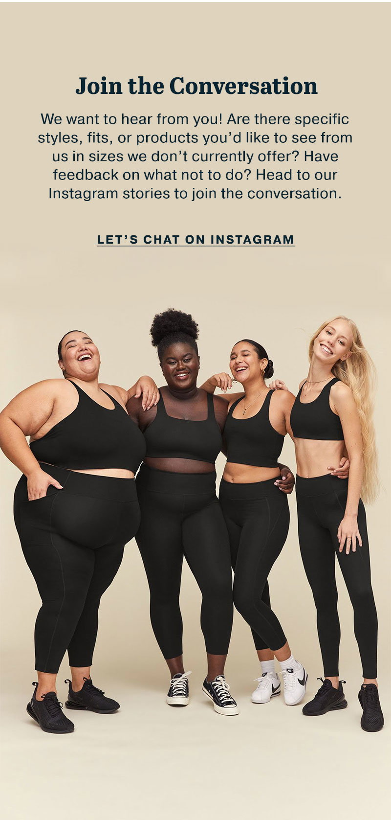 let's chat on instagram join the conversation