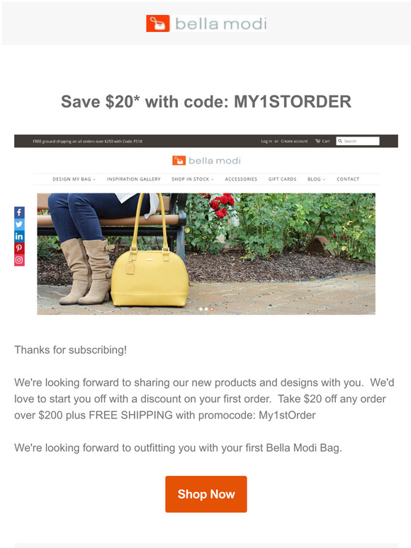 $20 off at Bella Modi