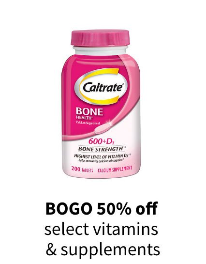 BOGO 50% off select vitamins & supplements