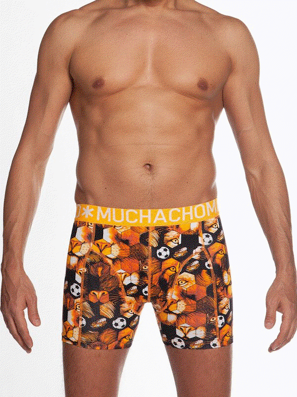 MUCHACHOMALO BOXERS | EK ORANJE uitvoering! Met voetbal leeuwen print -  Bodybasics4kidz